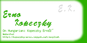 erno kopeczky business card